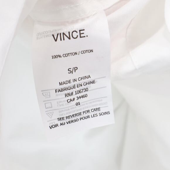 Vince Shoulder Play Poplin Cotton Cropped Babydoll Top White Size Small - Picture 6 of 7